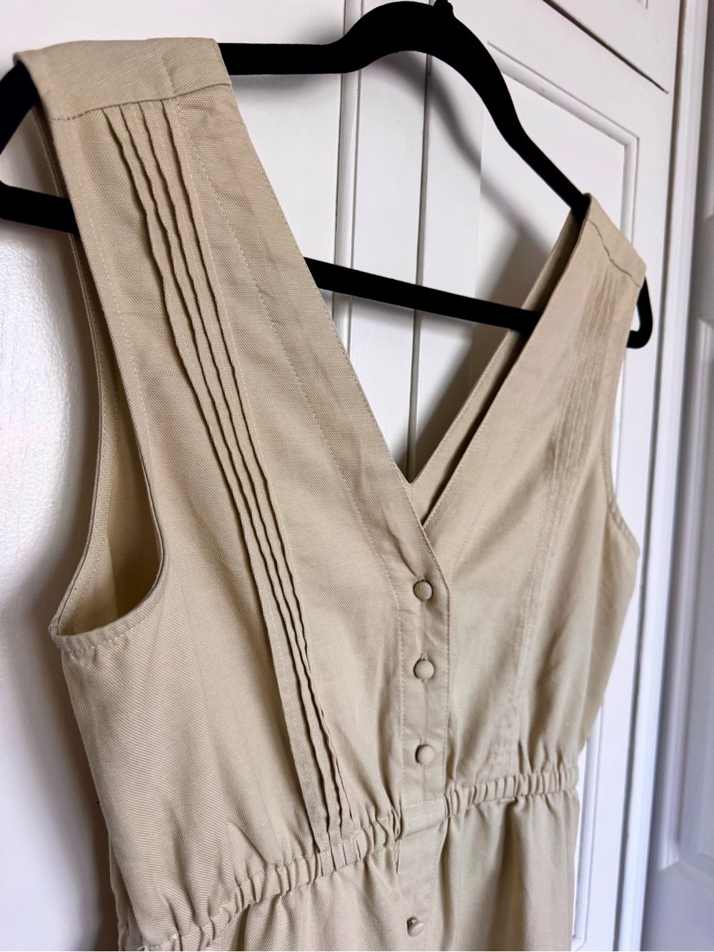 Rachel Parcell Cream Button-Front V-Neck Midi Dress - Picture 9 of 11